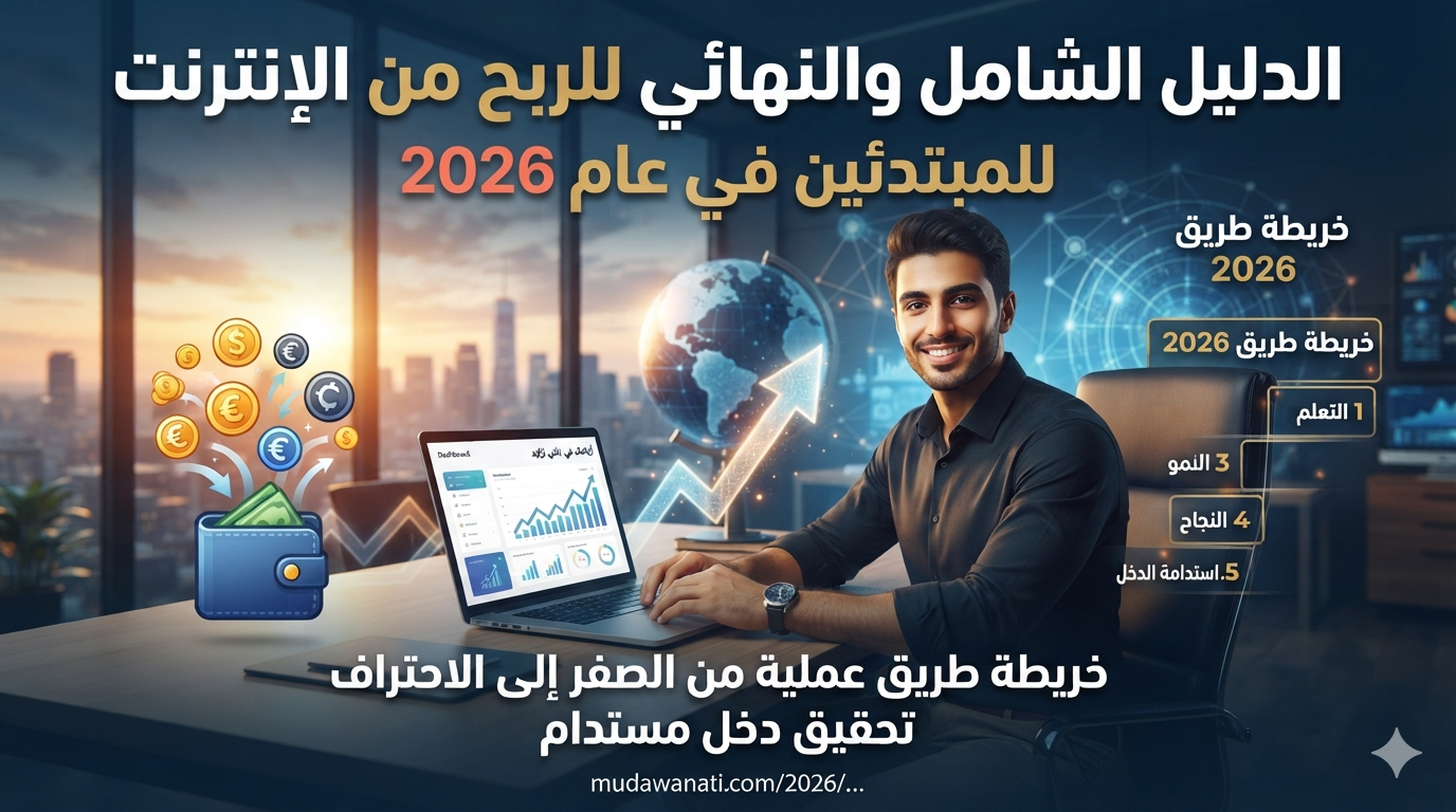الدليل الشامل والنهائي للربح من الإنترنت للمبتدئين في عام 2026: خريطة طريق عملية من الصفر إلى الاحتراف وتحقيق دخل مستدام